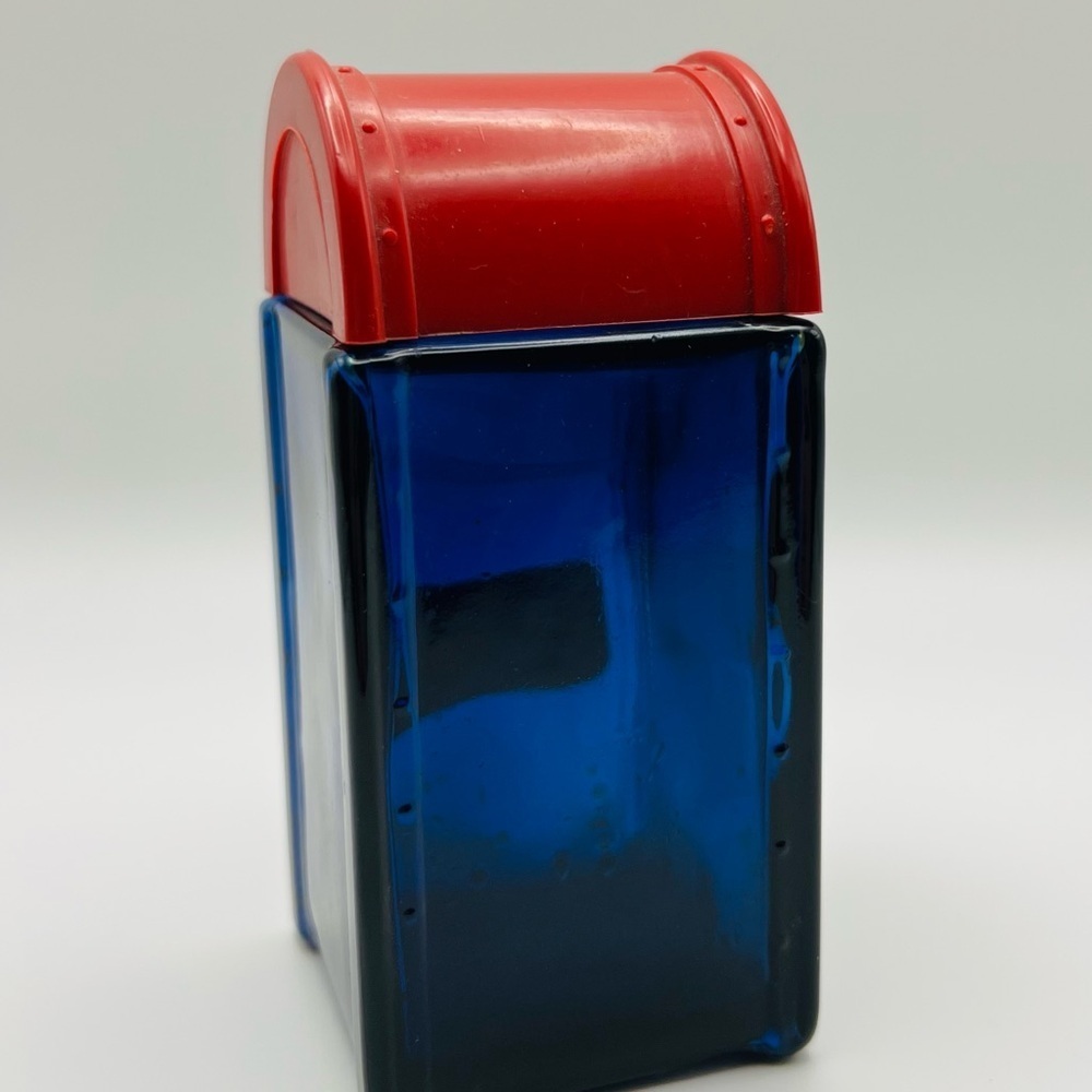Vintage Avon First Class Male Mailbox Decanter Blue Glass 4oz - EMPTY - Picture 2 of 5